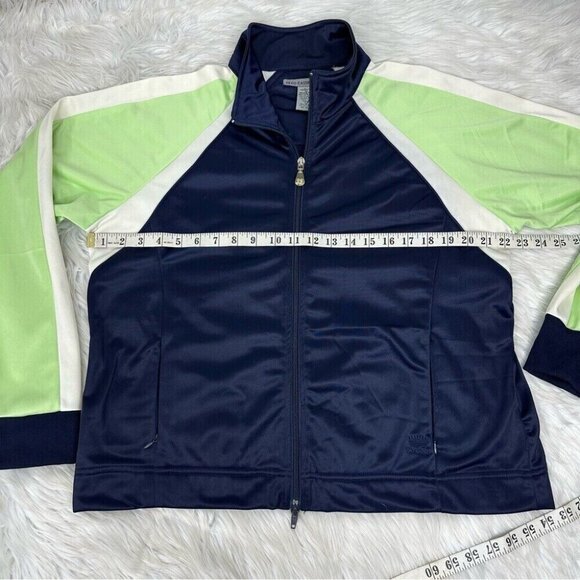 Oleg Cassini Sport Women’s Blue Vintage 90s Soft Shell Luxury Track Jacket M/C45 - Picture 14 of 15